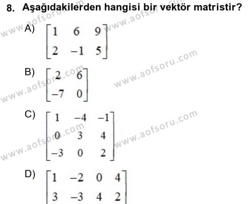 Matematiksel İktisat Dersi 2022 - 2023 Yılı (Final) Dönem Sonu Sınavı 8. Soru