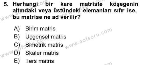 Matematiksel İktisat Dersi 2022 - 2023 Yılı Yaz Okulu Sınavı 5. Soru