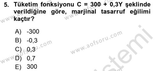 Matematiksel İktisat Dersi 2023 - 2024 Yılı (Vize) Ara Sınavı 5. Soru