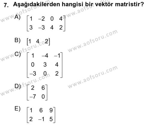 Matematiksel İktisat Dersi 2023 - 2024 Yılı (Final) Dönem Sonu Sınavı 7. Soru