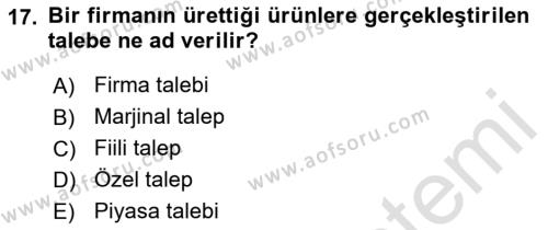 Kamu Ekonomisi 1 Dersi 2021 - 2022 Yılı (Final) Dönem Sonu Sınavı 17. Soru