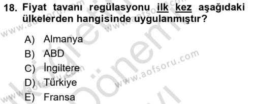 Kamu Ekonomisi 1 Dersi 2021 - 2022 Yılı (Final) Dönem Sonu Sınavı 18. Soru