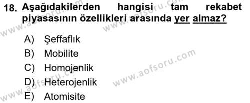 Kamu Ekonomisi 1 Dersi 2021 - 2022 Yılı Yaz Okulu Sınavı 18. Soru