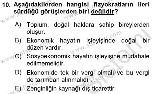 Kamu Ekonomisi 1 Dersi 2022 - 2023 Yılı (Vize) Ara Sınavı 10. Soru