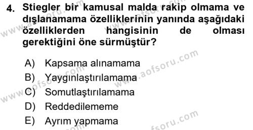 Kamu Ekonomisi 1 Dersi 2022 - 2023 Yılı Yaz Okulu Sınavı 4. Soru