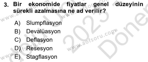 Kamu Ekonomisi 1 Dersi 2023 - 2024 Yılı (Final) Dönem Sonu Sınavı 3. Soru