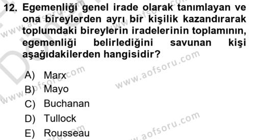 Kamu Ekonomisi 2 Dersi 2023 - 2024 Yılı (Final) Dönem Sonu Sınavı 12. Soru