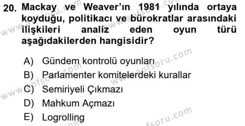 Kamu Ekonomisi 2 Dersi 2023 - 2024 Yılı (Final) Dönem Sonu Sınavı 20. Soru