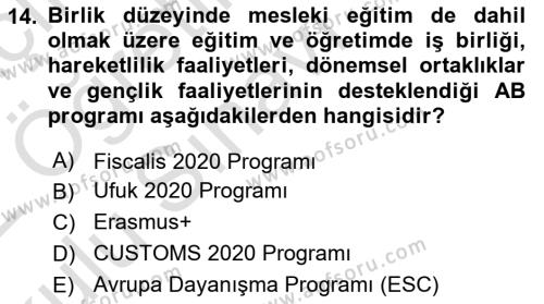 Sosyal Bilimlerde Proje Yönetimi Dersi 2021 - 2022 Yılı Yaz Okulu Sınavı 14. Soru