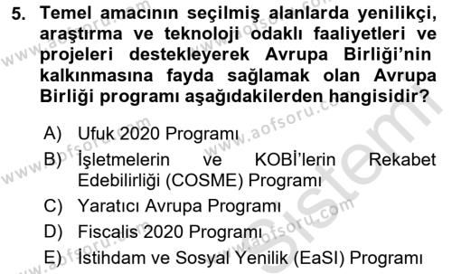 Sosyal Bilimlerde Proje Yönetimi Dersi 2021 - 2022 Yılı Yaz Okulu Sınavı 5. Soru