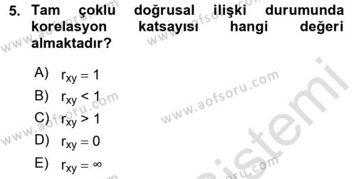 Ekonometrinin temelleri Dersi 2021 - 2022 Yılı (Vize) Ara Sınavı 5. Soru