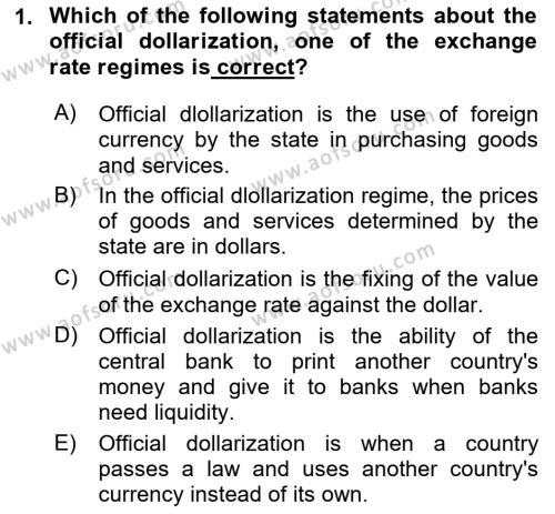 Monetary Theory and Policy Dersi 2023 - 2024 Yılı (Final) Dönem Sonu Sınavı 1. Soru