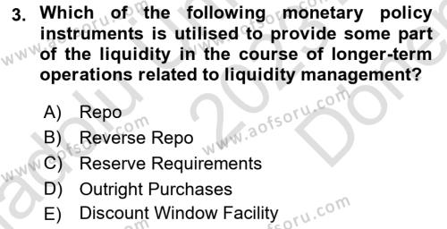Monetary Theory and Policy Dersi 2023 - 2024 Yılı (Final) Dönem Sonu Sınavı 3. Soru