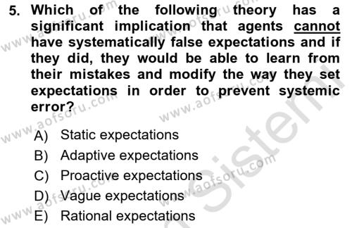 Behavioral Economics Dersi 2023 - 2024 Yılı (Vize) Ara Sınavı 5. Soru