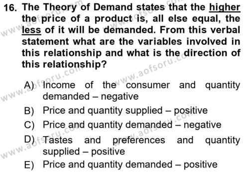 Econometrics 1 Dersi 2023 - 2024 Yılı (Vize) Ara Sınavı 16. Soru