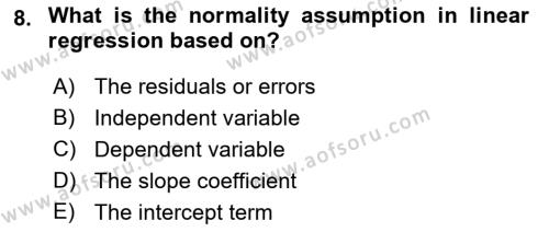 Econometrics 1 Dersi 2023 - 2024 Yılı (Vize) Ara Sınavı 8. Soru