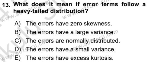 Econometrics 1 Dersi 2023 - 2024 Yılı Yaz Okulu Sınavı 13. Soru
