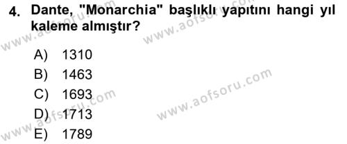 Avrupa Birliği Dersi 2023 - 2024 Yılı (Vize) Ara Sınavı 4. Soru