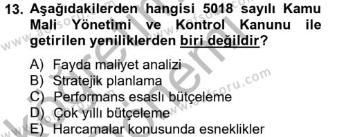 Türkiye Ekonomisi Dersi 2012 - 2013 Yılı (Vize) Ara Sınavı 13. Soru