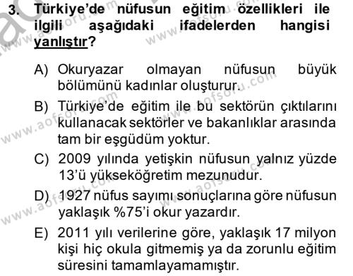 Türkiye Ekonomisi Dersi 2013 - 2014 Yılı (Vize) Ara Sınavı 3. Soru