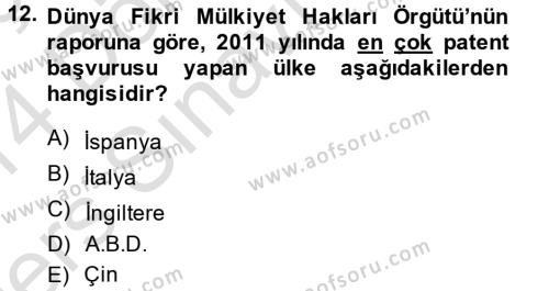 Türkiye Ekonomisi Dersi 2013 - 2014 Yılı Tek Ders Sınavı 12. Soru