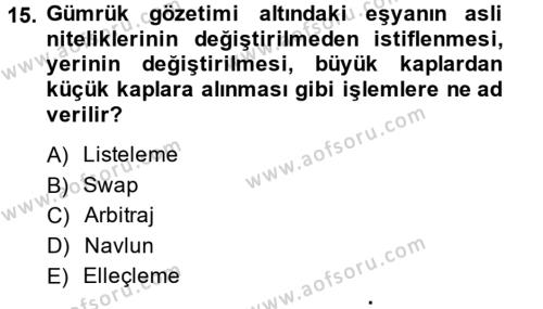 Türkiye Ekonomisi Dersi 2014 - 2015 Yılı Tek Ders Sınavı 15. Soru
