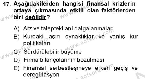 Türkiye Ekonomisi Dersi 2014 - 2015 Yılı Tek Ders Sınavı 17. Soru