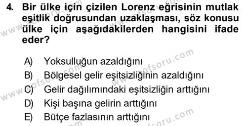 Türkiye Ekonomisi Dersi 2018 - 2019 Yılı (Final) Dönem Sonu Sınavı 4. Soru