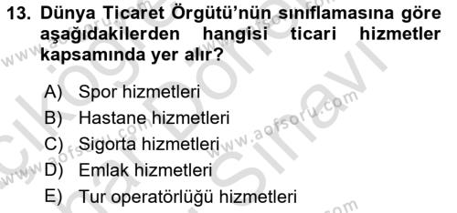 Türkiye Ekonomisi Dersi 2022 - 2023 Yılı (Final) Dönem Sonu Sınavı 13. Soru