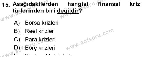 Türkiye Ekonomisi Dersi 2022 - 2023 Yılı (Final) Dönem Sonu Sınavı 15. Soru