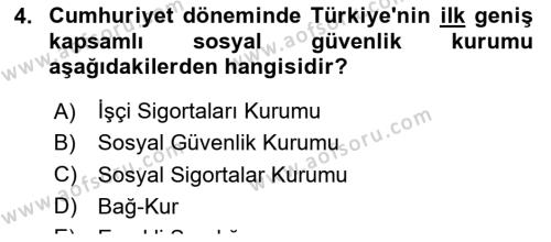 Türkiye Ekonomisi Dersi 2022 - 2023 Yılı (Final) Dönem Sonu Sınavı 4. Soru