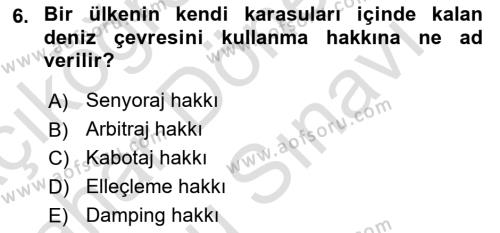 Türkiye Ekonomisi Dersi 2022 - 2023 Yılı (Final) Dönem Sonu Sınavı 6. Soru