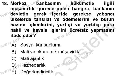 Türkiye Ekonomisi Dersi 2022 - 2023 Yılı Yaz Okulu Sınavı 18. Soru