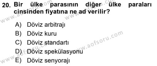 Türkiye Ekonomisi Dersi 2022 - 2023 Yılı Yaz Okulu Sınavı 20. Soru