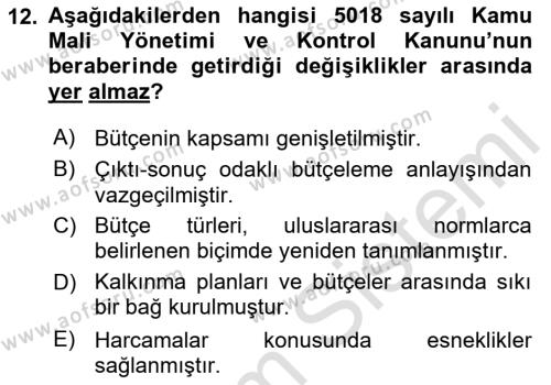 Türkiye Ekonomisi Dersi 2023 - 2024 Yılı (Vize) Ara Sınavı 12. Soru