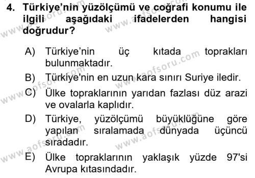 Türkiye Ekonomisi Dersi 2023 - 2024 Yılı (Vize) Ara Sınavı 4. Soru