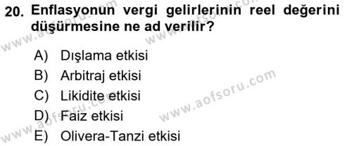 İktisadi Kalkınma Dersi 2022 - 2023 Yılı (Vize) Ara Sınavı 20. Soru