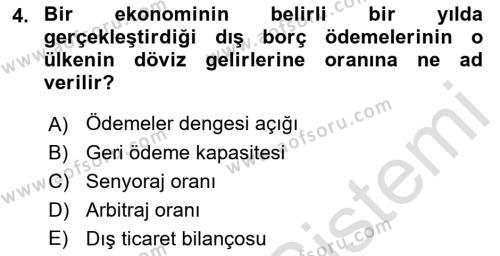 İktisadi Kalkınma Dersi 2022 - 2023 Yılı (Final) Dönem Sonu Sınavı 4. Soru