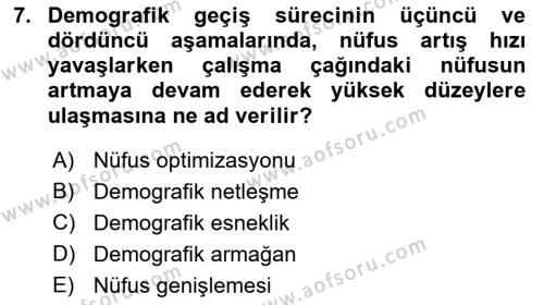 İktisadi Kalkınma Dersi 2023 - 2024 Yılı (Final) Dönem Sonu Sınavı 7. Soru