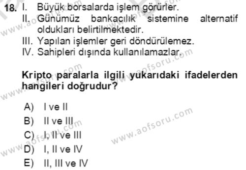 Ekonominin Güncel Sorunları Dersi 2021 - 2022 Yılı (Vize) Ara Sınavı 18. Soru