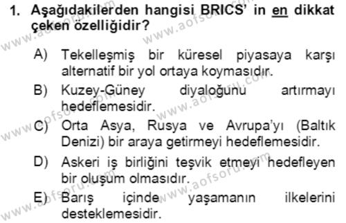 Ekonominin Güncel Sorunları Dersi 2021 - 2022 Yılı Yaz Okulu Sınavı 1. Soru