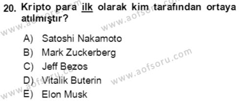 Ekonominin Güncel Sorunları Dersi 2021 - 2022 Yılı Yaz Okulu Sınavı 20. Soru