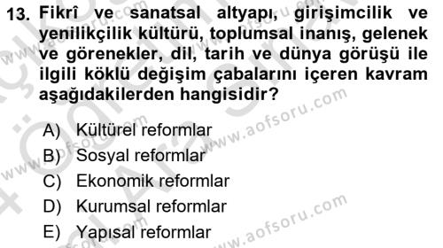 Ekonominin Güncel Sorunları Dersi 2023 - 2024 Yılı (Vize) Ara Sınavı 13. Soru