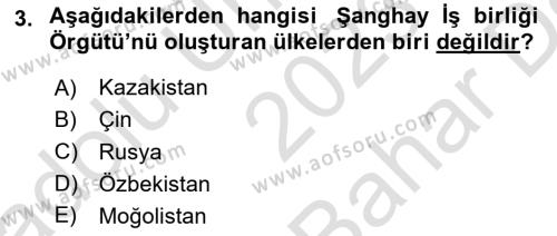 Ekonominin Güncel Sorunları Dersi 2023 - 2024 Yılı (Vize) Ara Sınavı 3. Soru