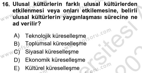 İktisadi Büyüme Dersi 2021 - 2022 Yılı (Final) Dönem Sonu Sınavı 16. Soru