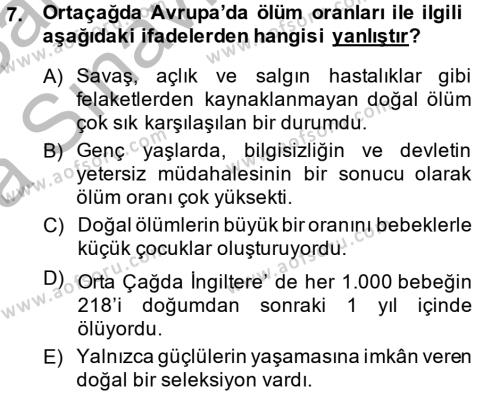 İktisat Tarihi Dersi 2013 - 2014 Yılı (Vize) Ara Sınavı 7. Soru
