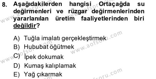 İktisat Tarihi Dersi 2013 - 2014 Yılı (Vize) Ara Sınavı 8. Soru