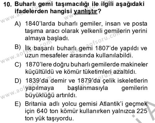 İktisat Tarihi Dersi 2013 - 2014 Yılı (Final) Dönem Sonu Sınavı 10. Soru