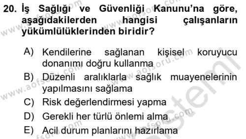 Belge Yönetimi ve Ofis Uygulamaları Dersi 2023 - 2024 Yılı (Vize) Ara Sınavı 20. Soru