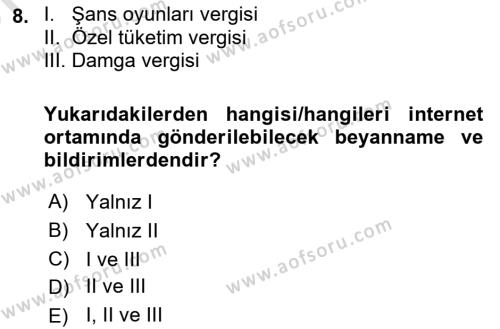 Belge Yönetimi ve Ofis Uygulamaları Dersi 2023 - 2024 Yılı (Vize) Ara Sınavı 8. Soru